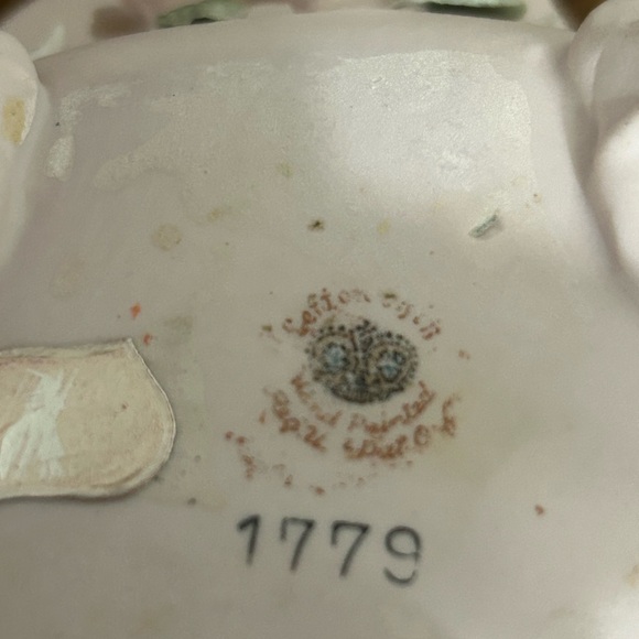 Vintage Lefton China Hand-Painted Flower Bud Vase 1186 and Candy Dish 1779 Set - Picture 10 of 17